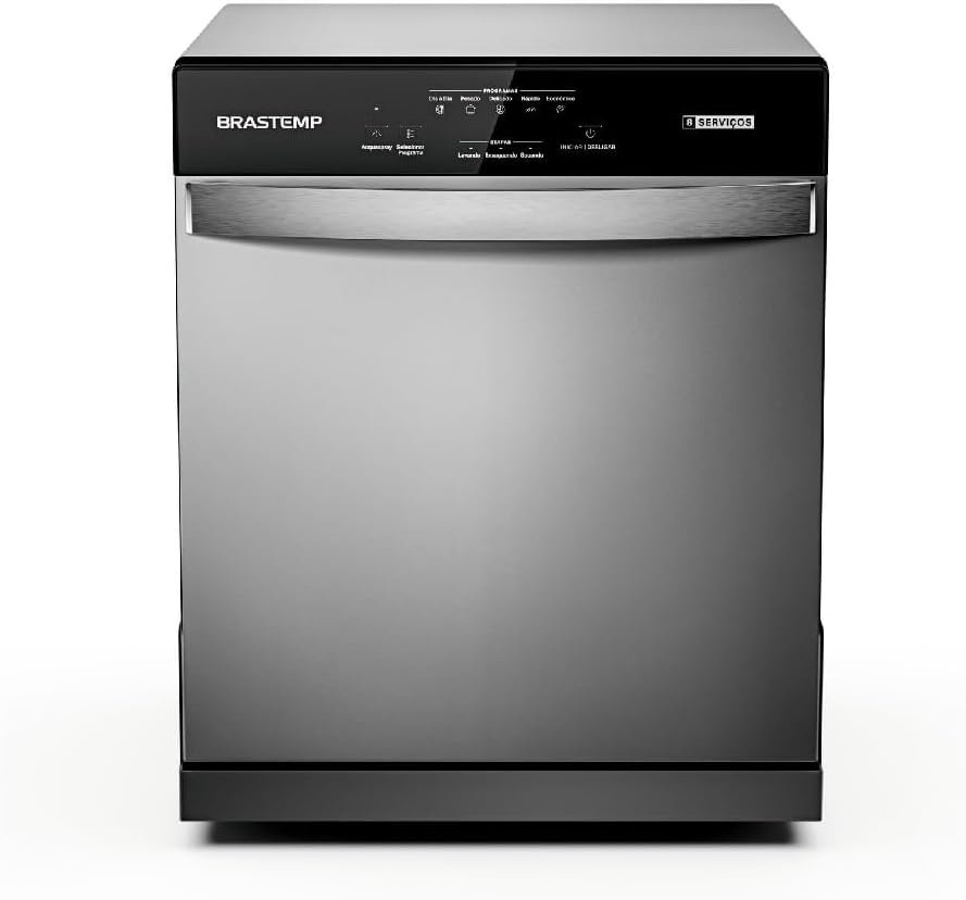 Lava-louças Brastemp BLF08BS cinza de 8 serviços e 220 volts