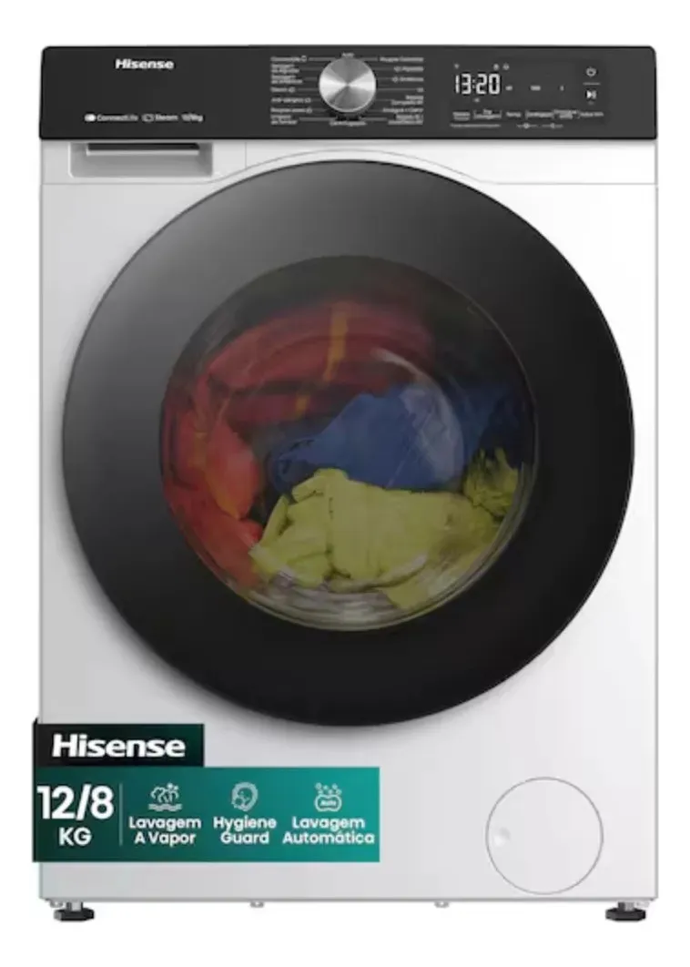 Lava e seca Hisense 3S branca de 12 kg
